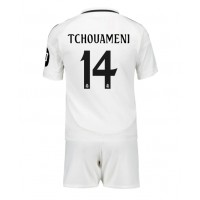 Real Madrid Aurelien Tchouameni #14 Hemmadräkt Barn 2024-25 Kortärmad (+ Korta byxor)